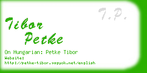 tibor petke business card